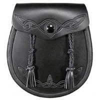 Sporran stud Celtic Embossing and on the flap